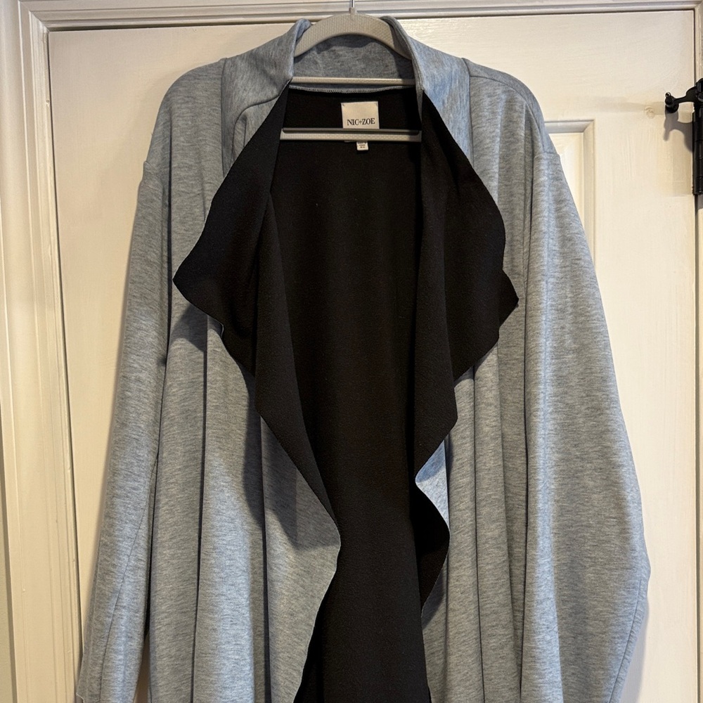 NIC+ZOE Pale blue and Black Women's Jacket